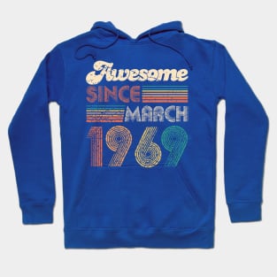 50th Birthday Gift - Vintage March 1969 Women Men Retro Vintage Bday Hoodie